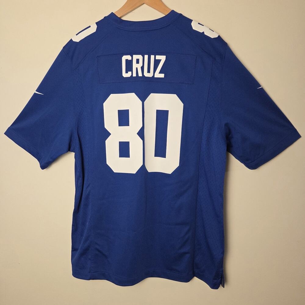 Nike New York Giants Football Jersey Mens XL Blue Victor Cruz 80 NFL On Field